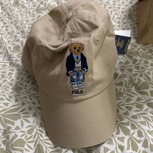 Polo by Ralph Lauren Beige Cap with Blue Embroidery